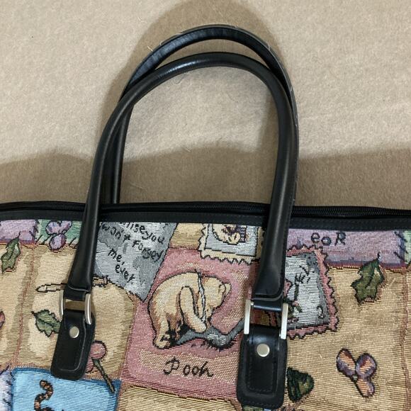 Disney Winnie the Pooh Tapestry Duffel Bag XXL Vtg Weekender Carry-on Travel Bag - Picture 9 of 11